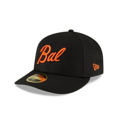 Black Baltimore Orioles Hat - New Era MLB Ligature Low Profile 59FIFTY Fitted Caps USA8930145